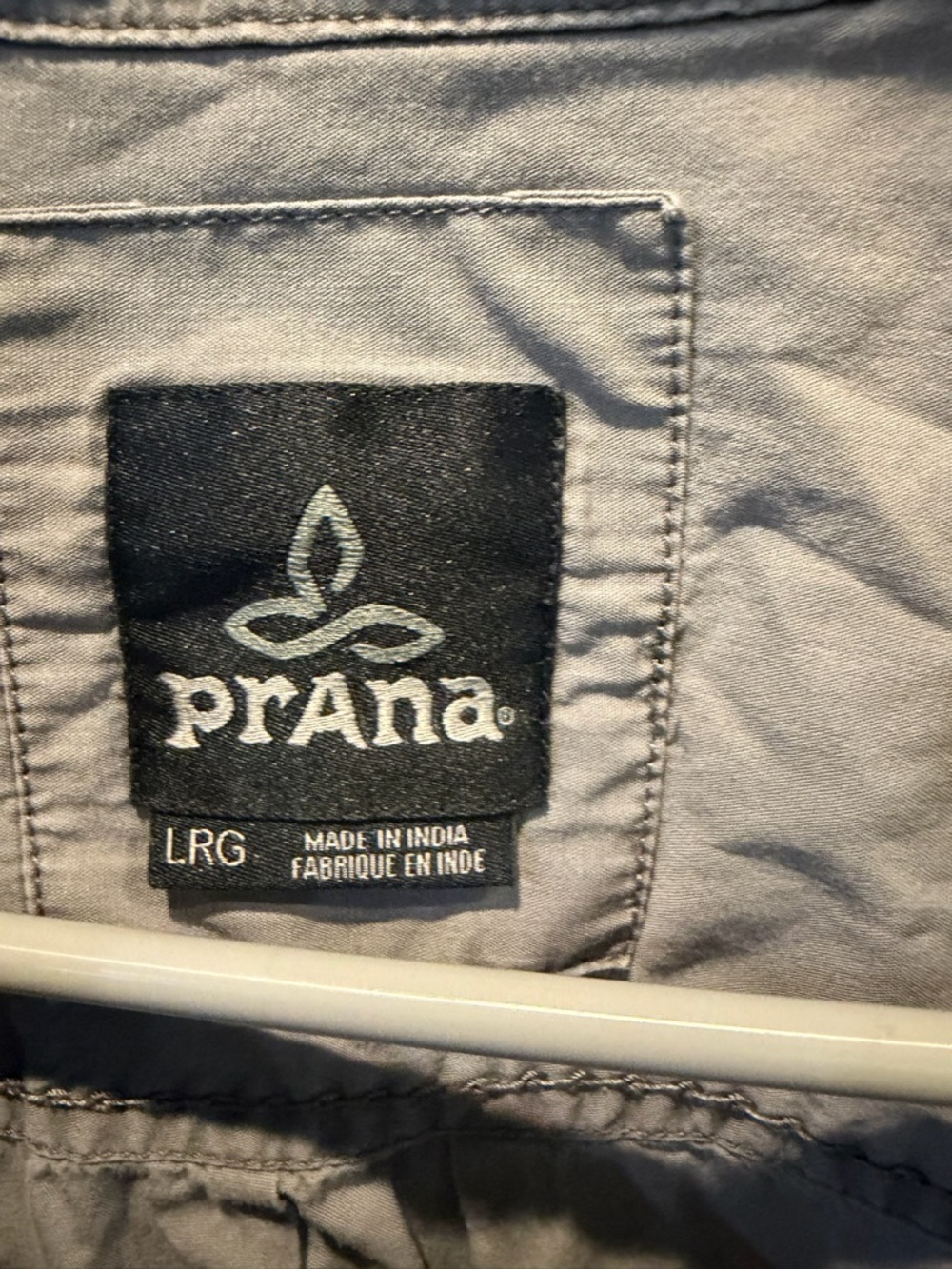 Prana Light Gray Button-Down Shirt